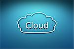 A cloud symbol on the blue wall background
