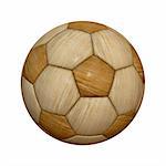 An image of an isolated wooden soccer ball