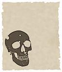 the brown vector grunge skull on old paper eps 8