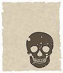 the brown vector grunge skull on old paper eps 8