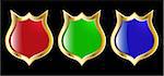 the set vector red blue and green shield