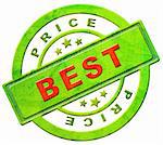 best price label or stamp red and green