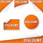Discount labels in English as vector illustration