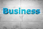 blue word business on the concrete wall background