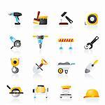 building and construction icons - vector icon set