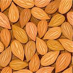 vector almonds brown nut seamless background pattern