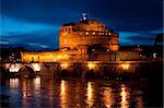 Night view of the Castel Sant'Angelo, Rome, Italy