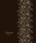 Beautiful floral illustration on brown background