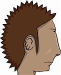 Latino man with spiked hair and ear rings