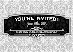 Vector Grunge Pattern and Ornate Frame. Easy to edit. Perfect for invitations or announcements.