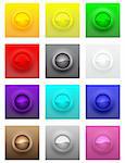 Colorful convex glossy buttons set, vector illustration, eps10