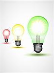 Traffic light or varicolored lamp set, vector illustration, eps10