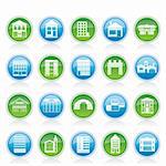 different kinds of houses and buildings - Vector Illustration