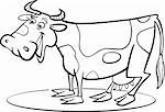 coloring page illustration of funny farm cow