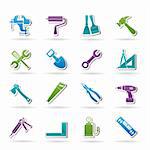 Building and Construction work tool icons - vector icon set