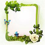 Mirror frame with rose and butterflies