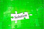 An image of a green jigsaw puzzle solution