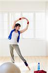 Woman stretching during workout