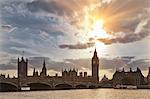 Sonnenuntergang über Westminster Hall