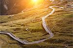 Aerial view of road in rural landscape