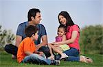 Family having fun in a park