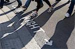 Pedestrians crossing a road