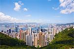 Blick auf den Victoria Harbour und zentral vom Victoria Peak, Hong Kong