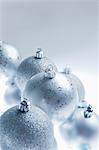 Silver christmas baubles