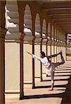 Yoga inside the courtyard of Mysore Palace, Karnataka, India, Asia