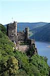 Château de Rheinstein près de Trechtingshausen, vallée du Rhin, Rhénanie-Palatinat, Allemagne, Europe