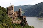 Château de Rheinstein près de Trechtingshausen, vallée du Rhin, Rhénanie-Palatinat, Allemagne, Europe