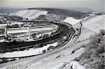 Saar Valley near Kanzem in winter, Rhineland-Palatinate, Germany, Europe