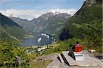 Fjord de Geiranger, l'UNESCO patrimoine de l'humanité, plus d'og Romsdal, Norvège, Scandinavie, Europe