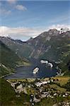 Fjord de Geiranger, l'UNESCO patrimoine de l'humanité, plus d'og Romsdal, Norvège, Scandinavie, Europe