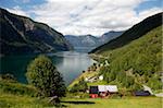 Aurlandsfjorden in der Nähe von Flam, Sogn Og Fjordane, Norwegen, Skandinavien, Europa