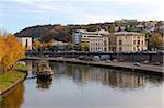 River Saar and Landtag Saarland (State Parliament), Saarbrucken, Saarland, Germany, Europe