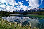 Herbert lac et plage de Bow, Parc National Banff, l'UNESCO World Heritage Site, Alberta, Rocheuses, Canada, Amérique du Nord