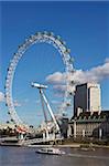 London Eye, la Tamise, Londres, Royaume-Uni, Europe