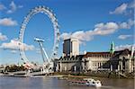 London Eye, la Tamise, Londres, Royaume-Uni, Europe