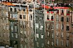 Reflections in inner harbour, Honfleur, Normandy, France, Europe