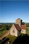 Église St. Marthas, St. Marthas Hill, Surrey Hills, North Downs Way, près de Guildford, Surrey, Angleterre, Royaume-Uni, Europe