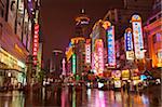 Neon signs and shoppers, Nanjing Road, Shanghai, China, Asia