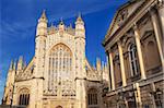 Bath Abbey and Roman Baths, Bath, UNESCO World Heritage Site, Somerset, England, United Kingdom, Europe