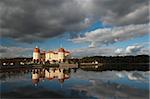 Baroque Moritzburg Castle and reflections in lake, Moritzburg, Sachsen, Germany, Europe