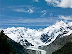 Mount Bernina und Piz Palu, Kanton Graubünden, Schweizer Alpen, Schweiz, Europa