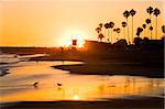 Sunset at Corona del Mar Beach, Newport Beach, Orange County, California, United States of America, North America