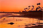 Sonnenuntergang in Corona del Mar Beach, Newport Beach, Orange County, California, Vereinigte Staaten von Amerika, Nordamerika