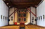 Altar and interior of St. Francis de Asis Church in Ranchos de Taos, Taos, New Mexico, United States of America, North America