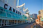 Canada Place in early morning light, Waterfront downtown Vancouver, Vancouver, British Columbia, Canada, North America