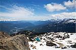 Vue depuis le sommet du mont Whistler, Whistler, Colombie-Britannique, Canada, Amérique du Nord